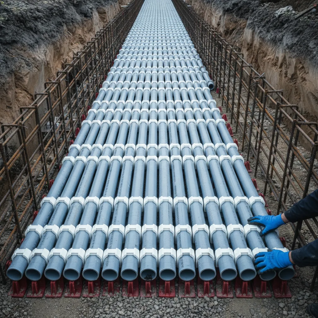 Ductbanks and Manholes - Formed, reinforced and encased utility pathways.