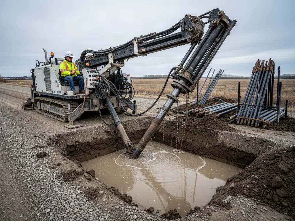 Horizontal Directional Drilling - Crossings under roads, rail and water. No open cut.